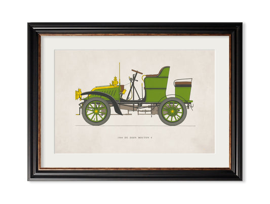 1904 DE DION BOUTON 8 in size 35 x 50cm - glass-fronted framed wall art print with solid wood frame, a beautiful addition to stylish homes