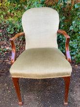 Load image into Gallery viewer, Vintage Mahogany Frame Upholstered Carver Chair Occasional Chair
