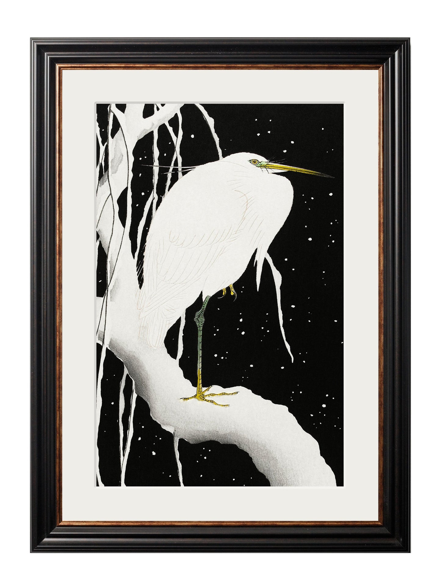 c 1910 roosters ohara koson in size 50 x 70cm - glass-fronted framed wall art print with solid wood frame, perfect for luxury home decor