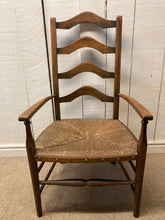 Load image into Gallery viewer, Rush Seat Elm Wood Ladder Back Chair
