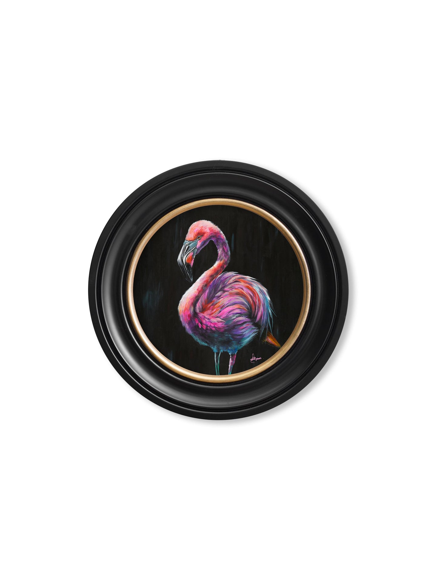 florrie oxford round frame - premium glass-fronted framed art print with solid wood frame, a beautiful addition to stylish homes