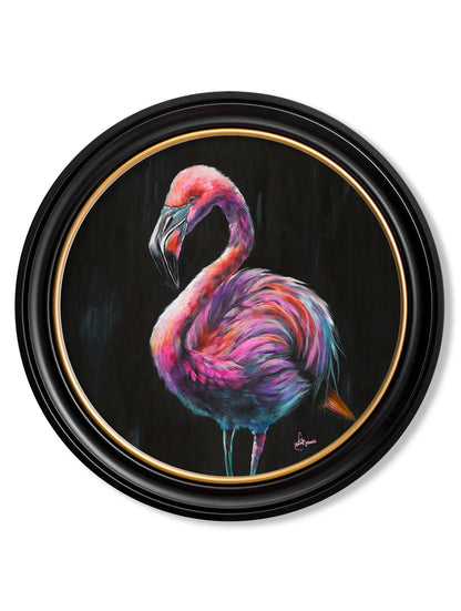 florrie oxford round frame - premium glass-fronted framed art print with solid wood frame, luxury wall art for sophisticated spaces