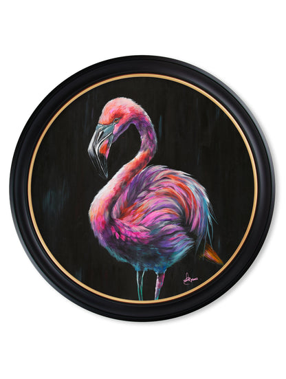 florrie oxford round frame - premium glass-fronted framed art print with solid wood frame, adds elegance to your decor