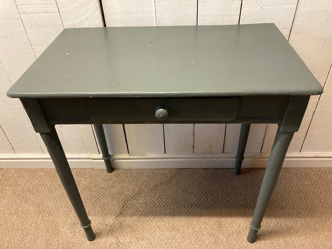 Blue Painted Small Console Table Writing Table With A Drawer
