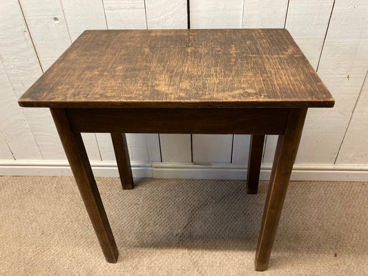 Vintage Oak Small Table With A Drawer To One End
