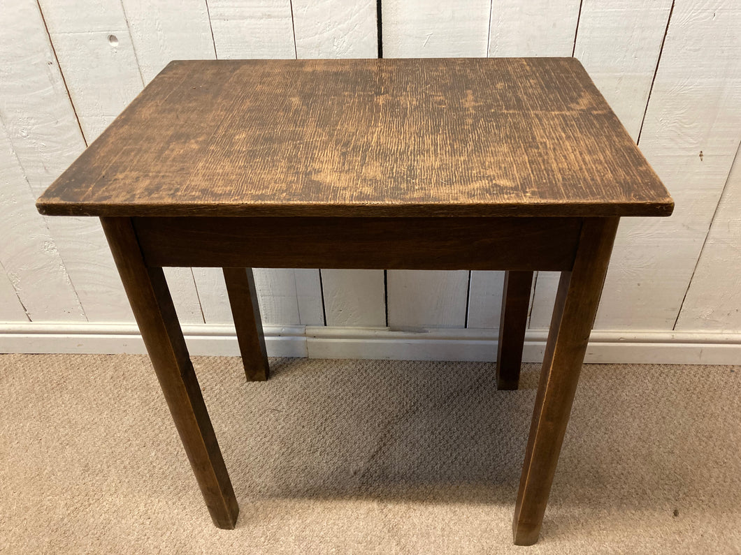 Vintage Oak Small Table With A Drawer To One End