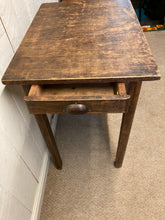 Load image into Gallery viewer, Vintage Oak Small Table With A Drawer To One End
