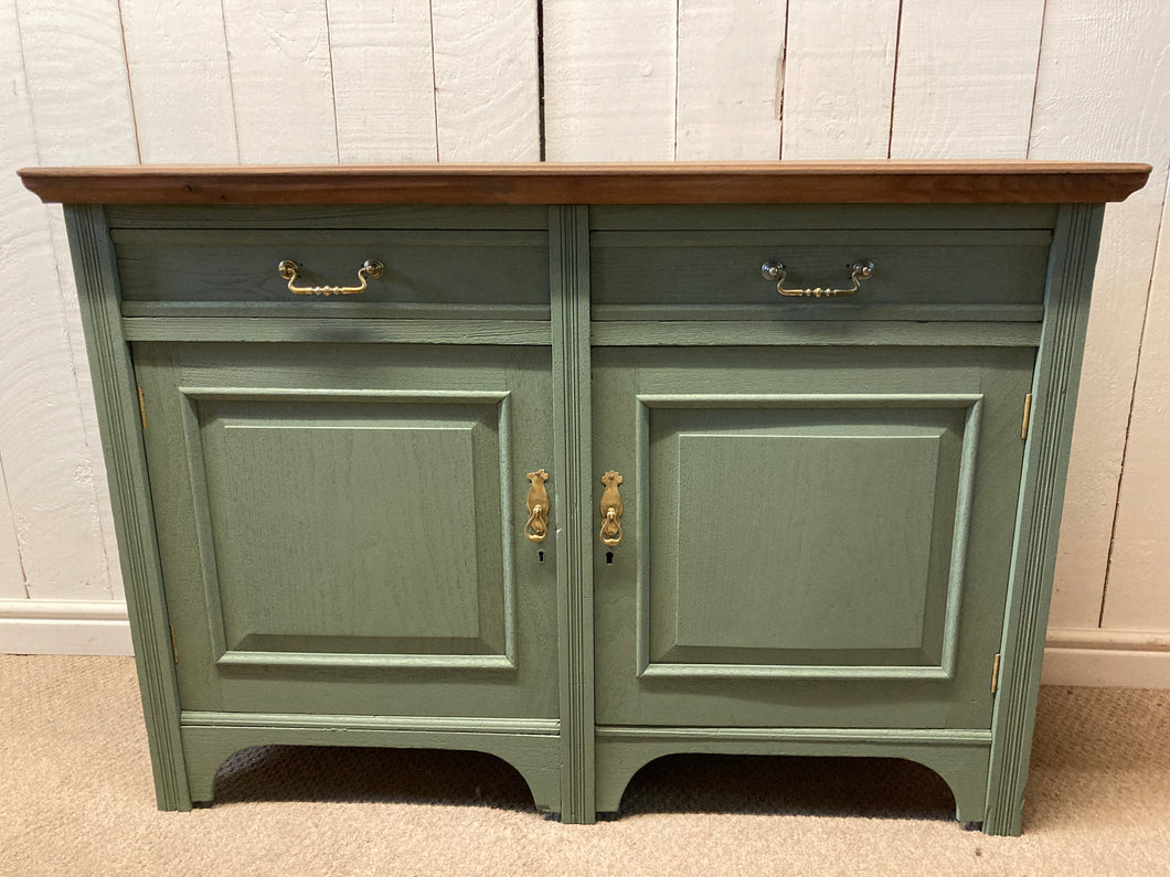 Green Painted Oak Sideboard Two Drawers And Two Doors