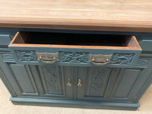 Load image into Gallery viewer, Dark Green Painted Oak Sideboard With A Drawer And Two Doors
