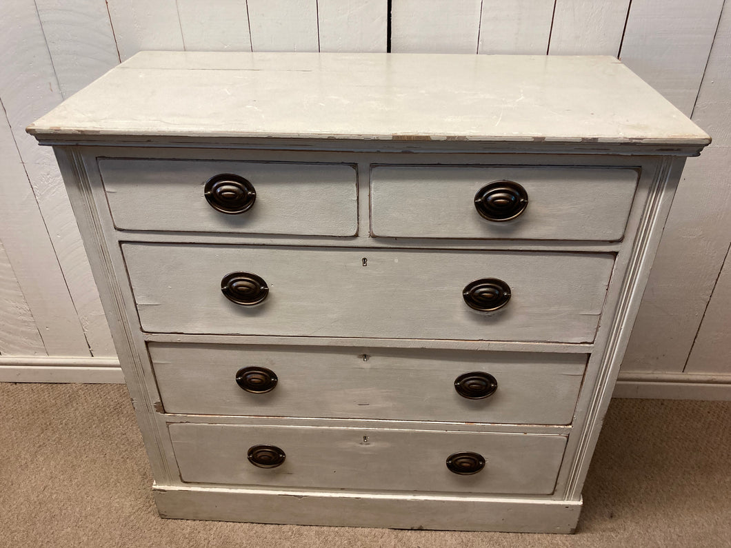 White Painted Chest Of Two Over Three Drawers