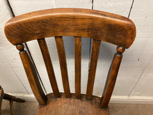 Load image into Gallery viewer, Vintage Set Of Four Elm Wood Farmhouse Kitchen Dining Chairs
