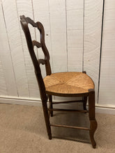 Load image into Gallery viewer, Vintage French Set Of Four Oak Farmhouse Chairs With Rush Seats
