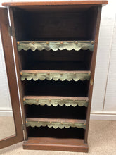 Load image into Gallery viewer, Antique Solid Oak Glazed Cabinet With Shelves On Castors
