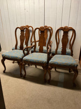 Load image into Gallery viewer, Set Of Six Hardwood Dining Chairs Upholstered Seats Two Carvers Four Chairs

