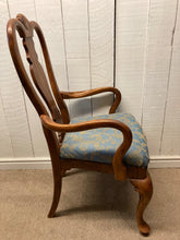 Load image into Gallery viewer, Set Of Six Hardwood Dining Chairs Upholstered Seats Two Carvers Four Chairs
