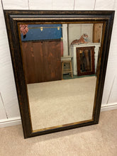 Load image into Gallery viewer, Black And Gold Framed Bevelled Wall Hanging Mirror
