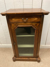 Load image into Gallery viewer, Edwardian Mahogany Inlaid Glazed Cupboard With A Drawer Lock And Key
