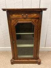 Load image into Gallery viewer, Edwardian Mahogany Inlaid Glazed Cupboard With A Drawer Lock And Key
