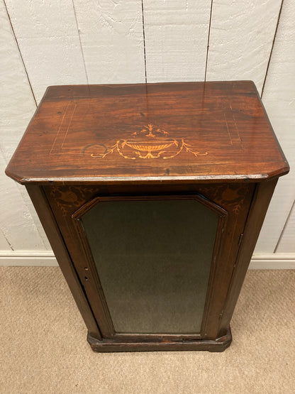 Edwardian Inlaid Mahogany Glazed Cabinet In Need Of TLC