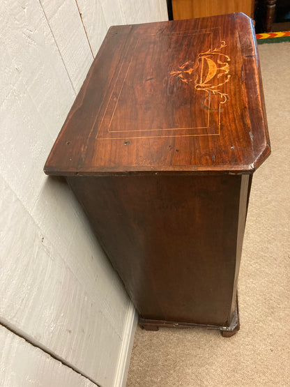 Edwardian Inlaid Mahogany Glazed Cabinet In Need Of TLC
