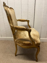 Load image into Gallery viewer, Pair French Louis XV Style Gold Frame Armchairs
