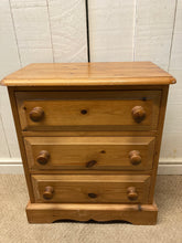 Load image into Gallery viewer, Solid Pine Bedside Table Three Drawers
