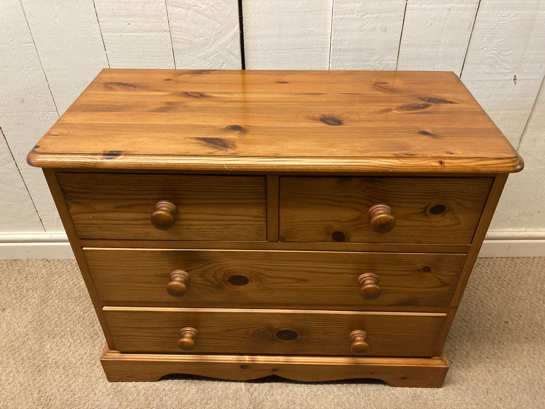 Solid Pine Chest Of Two Over Two Drawers