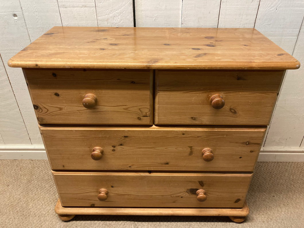 Solid Pine Chest Of Drawers Two Over Two