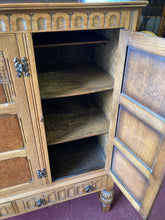 Load image into Gallery viewer, Antique Light Oak Old Charm Style Three Door Two Drawer Linen / Hall Cupboard

