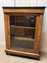 Load image into Gallery viewer, Edwardian Mahogany Inlaid Glazed Cabinet With Metal Trim Lined In Velour In Need Of Some TLC

