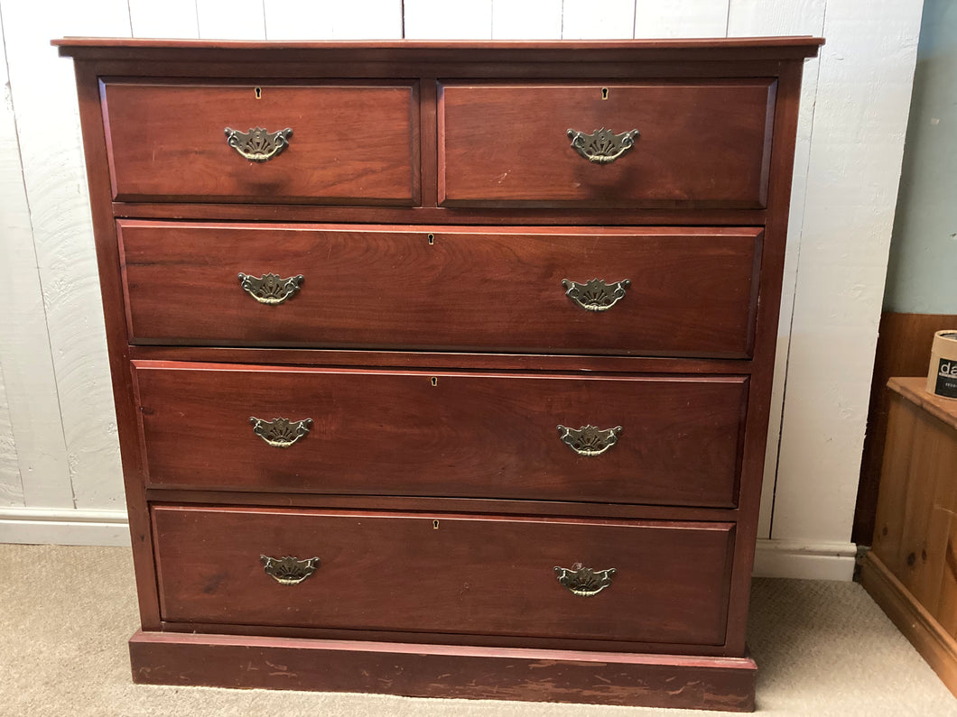 Victorian Mahogany Chest Of Five Drawers