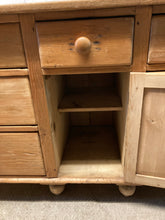 Load image into Gallery viewer, Rustic Antique Pine Sideboard Seven Drawers And A Cupboard
