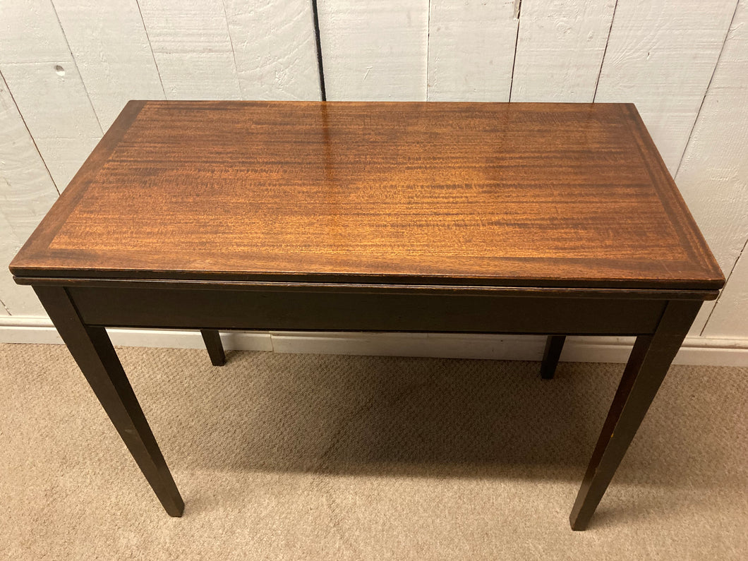 Antique Mahogany Swivel Top Card Table/ Hall Table With Storage