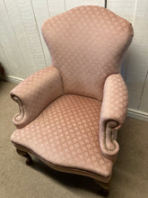 Load image into Gallery viewer, Vintage Pink Upholstered Armchair With Stud Detailing To Arms
