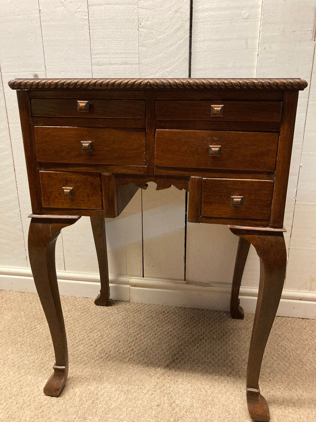 Antique Side Table Lamp Table Six Small Drawers In Need Of Some TLC
