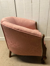 Load image into Gallery viewer, Antique Mahogany Framed Pink Upholstered Armchair
