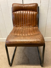 Load image into Gallery viewer, Tan Leatherette Chair On Metal Frame

