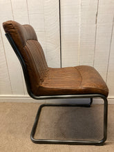 Load image into Gallery viewer, Tan Leatherette Chair On Metal Frame
