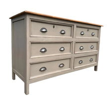Load image into Gallery viewer, Large Grey Taupe Double Six Drawer Sideboard Chest Of Drawers
