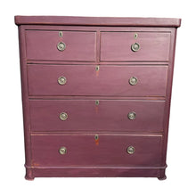 Load image into Gallery viewer, Elderberry Purple Painted Set Of Victorian Chest Of Drawers
