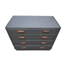Load image into Gallery viewer, Mid Century Cast Iron Black Painted Chest Of Four Drawers
