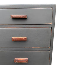 Load image into Gallery viewer, Mid Century Cast Iron Black Painted Chest Of Four Drawers

