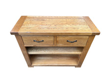 Load image into Gallery viewer, Solid Oak Console Table Sideboard Two Drawers And A Shelf
