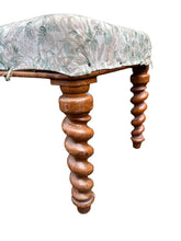 Load image into Gallery viewer, Antique Ottoman Stool On Barley Twist Legs
