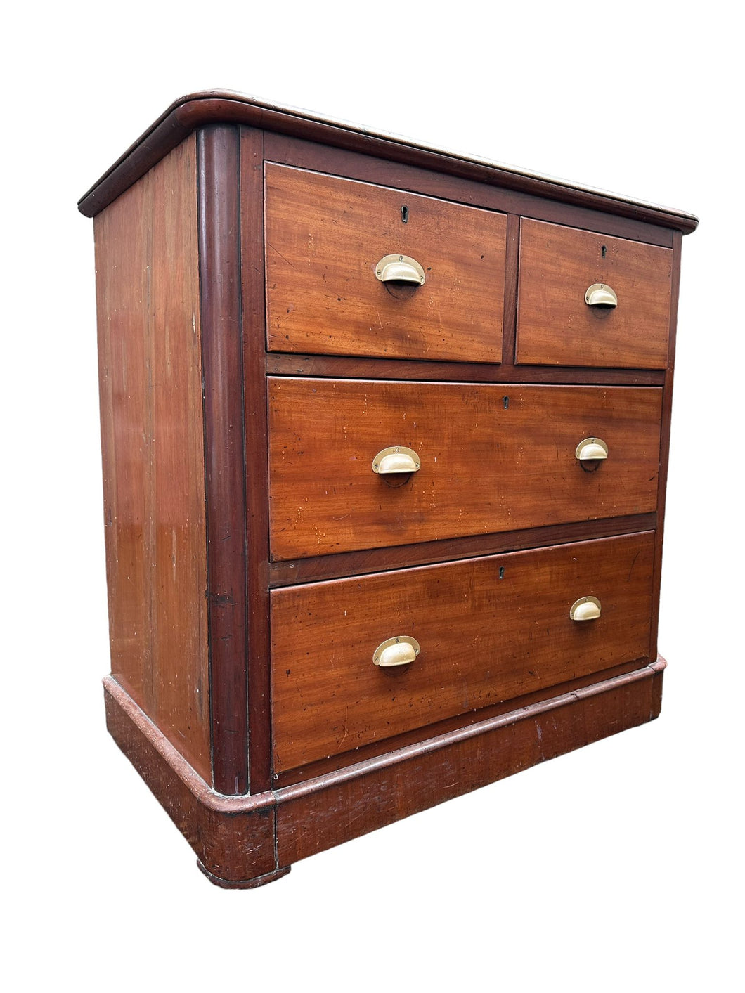 Vintage Mahogany Chest Of Drawers With Cup Handles
