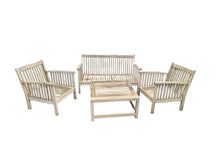 Load image into Gallery viewer, Royal Craft Wooden Two Seater Plus Two Armchairs And A Coffee Table Garden Set
