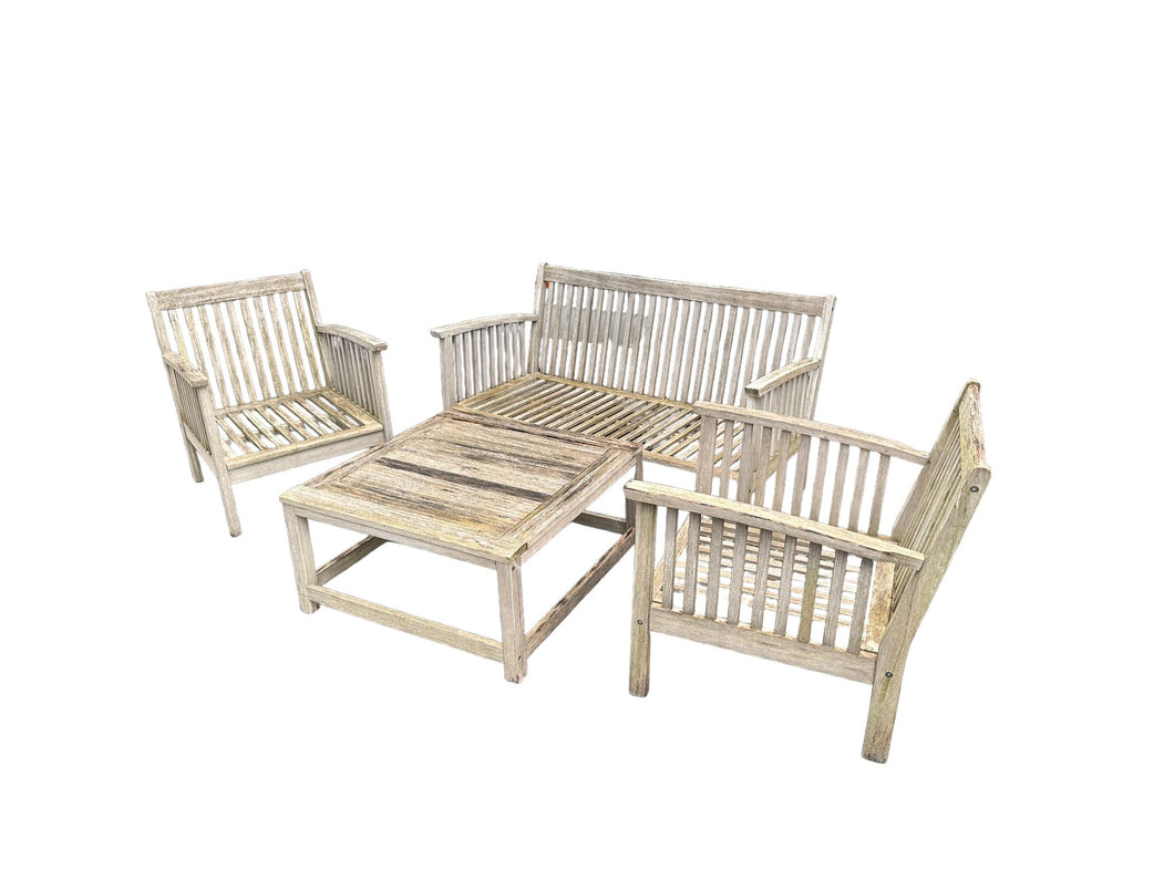 Royal Craft Wooden Two Seater Plus Two Armchairs And A Coffee Table Garden Set