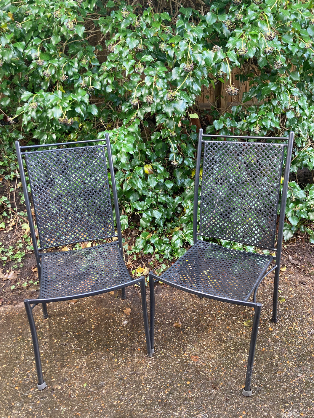 Kettler Pair Of Black Metal Garden Chairs