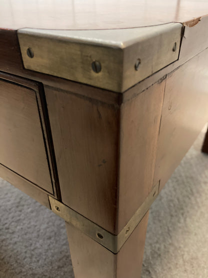 Campaign Style Square Coffee Table With A Drawer