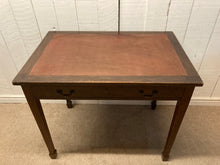 Load image into Gallery viewer, Vintage Oak Writing Table Desk With A Drawer Leatherette Writing Surface
